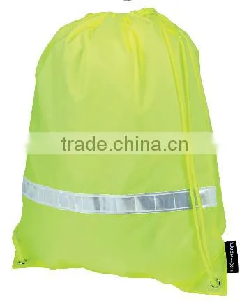 Hot sale reflective stripe drawstring bags for nighter work