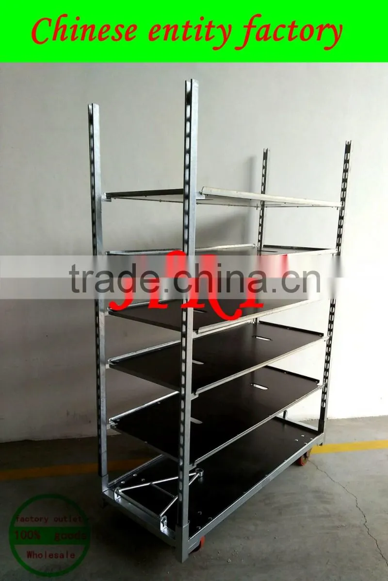 Decorative Flower Trolley, Danish Cart flower carrying trolley Powder coating flower transport cart for sale