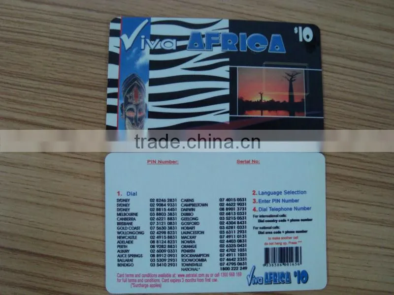 paper prepaid phone card