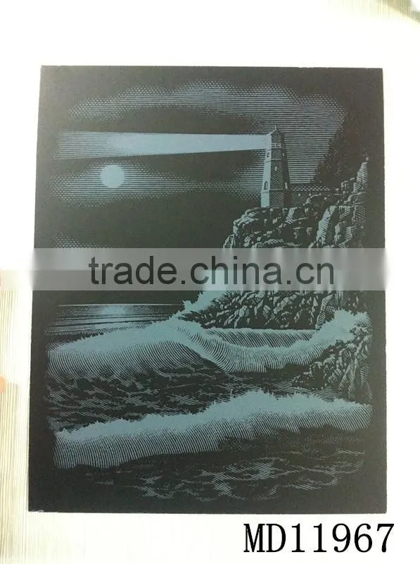 Dolphin inkjet Engraving card/Scratch art foil paper/foil card/Scratch foil paper engraving art quilling art paper