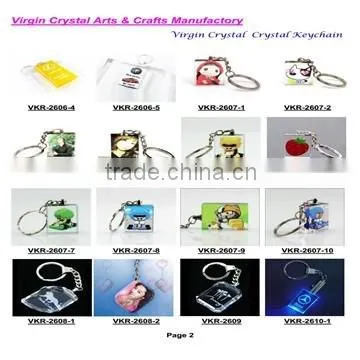 Crystal golf ball promotional key rings for sport souvenirs with keychain led light
