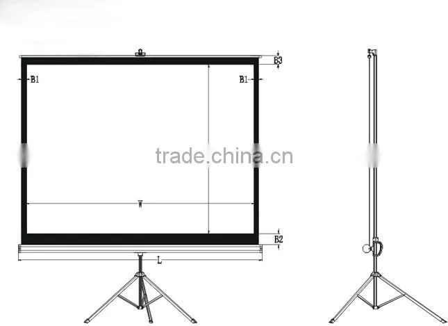 4:3 Tripod Stand Manual Projection Screen manufacturer 120inch