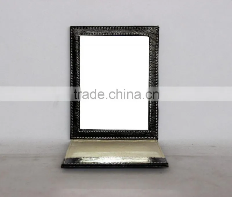 High Quality leather Standing Up Cosmetic Mirror