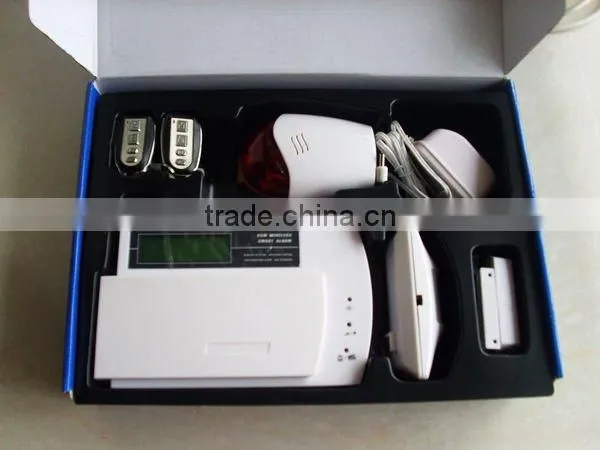 Wired and wireless burglar alarm system with LCD display