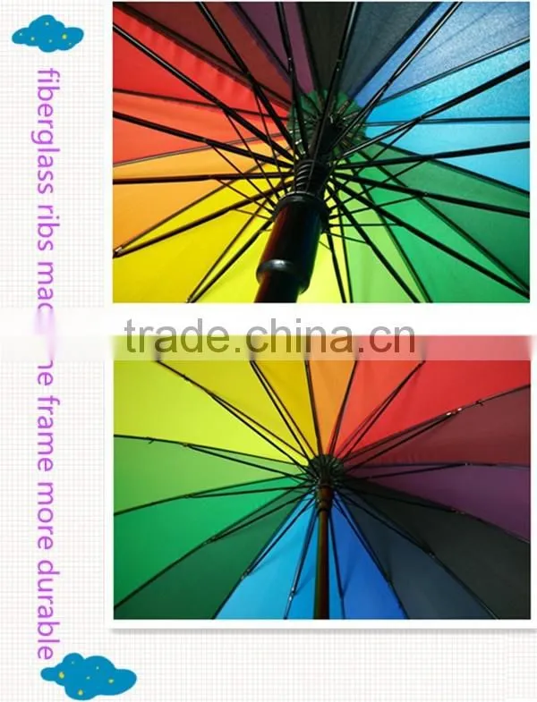 23" *16K Straight Umbrella with good quality, Rainbow Umbrella, gift umbrella