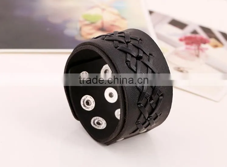 genuine italian wide leather bracelet,leather wrap bracelet