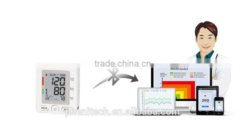 Fashion Style digital arm blood pressure monitor with bluetooth function