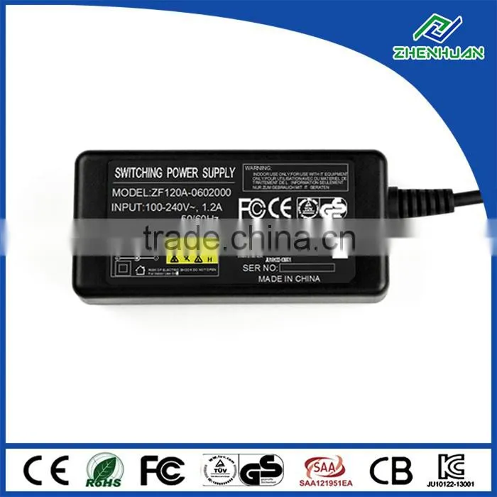 Laptop AC Adapter 6V 2A Switching Power Supply With 1.5 m DC Cable