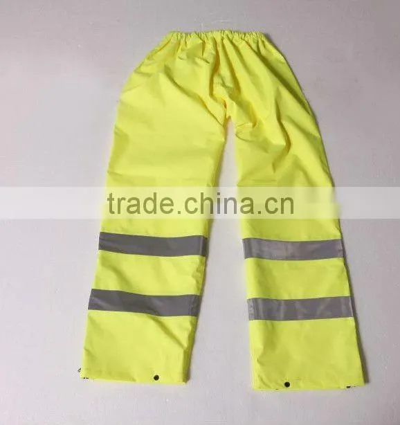 Yellow reflectitive material workwear pants