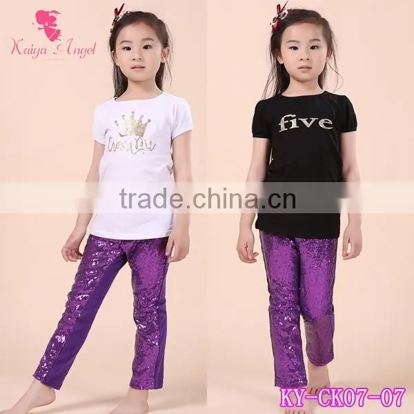 baby girl Gold seaside long pant lovers designing pants latest design pants