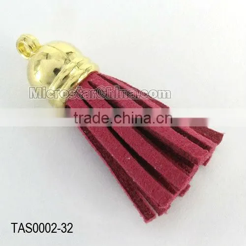 Korea top grade tassel, Korea suede, about 45*12.3mm, mixed color