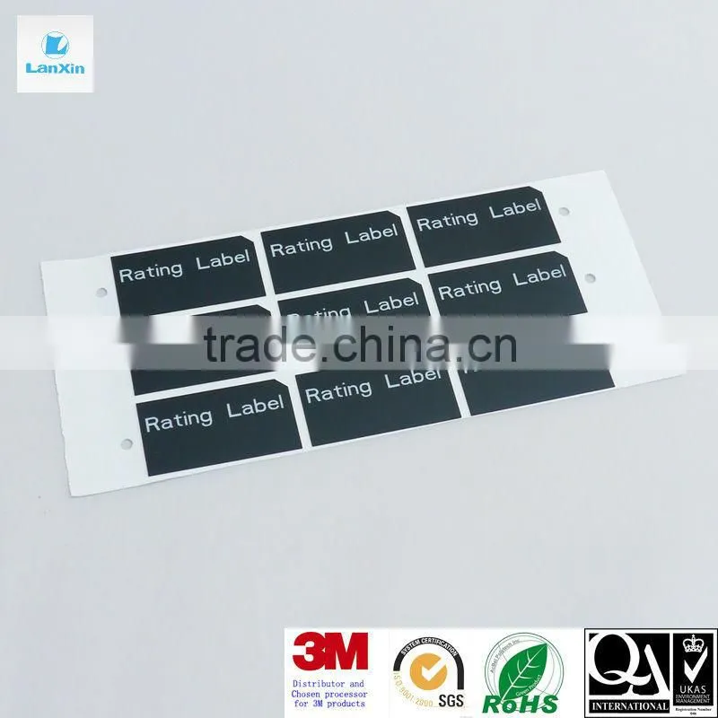 Die cut fire resistant plastic PC sticker
