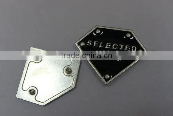 Fashion wholesale metal/brass badge for garment/bags/clothing/shoes
