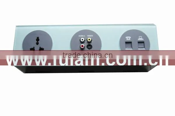 Aluminum Multimedia wall oulet connector with RCA VGA HDMI NET AV USB