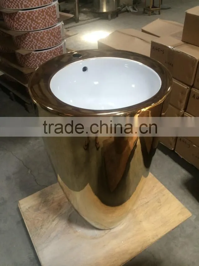 ceramic round wash pedestal basin bathroom big size basin