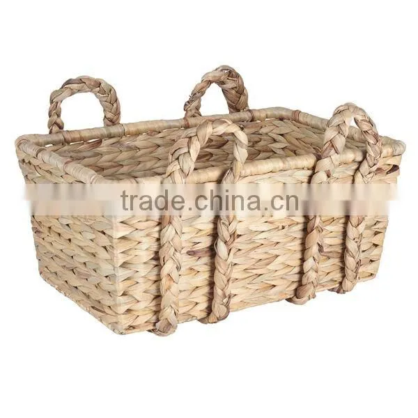 Water hyacinth seagrass storage basket with handles