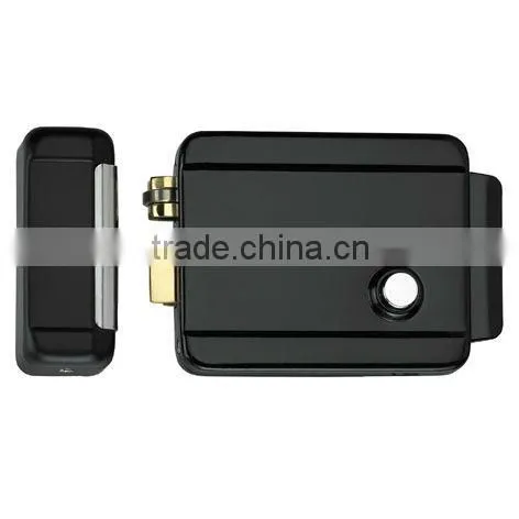 Single Cylinder Electric Rim Lock with PCB, Black Painted