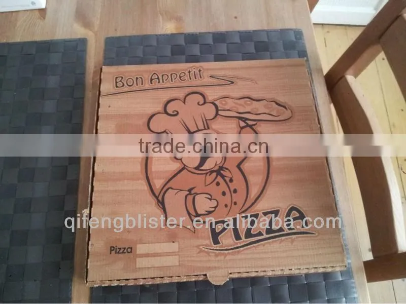 Customized high quality kraft pizza box/different size disposable kraft pizza box with logo