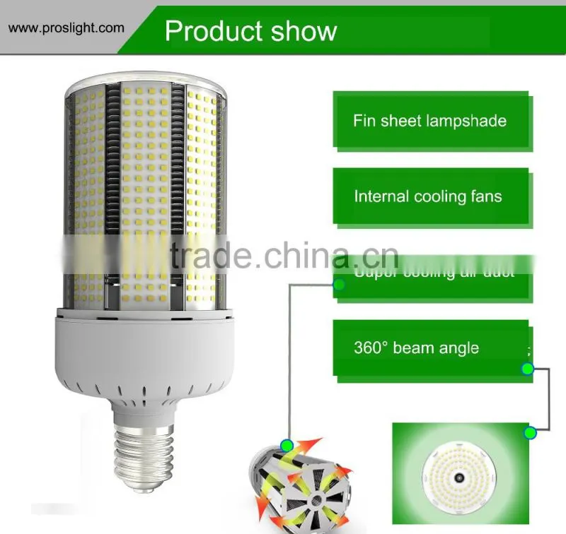 Cooling Fans 125lm/W 80W 220V LED Corn Lamp