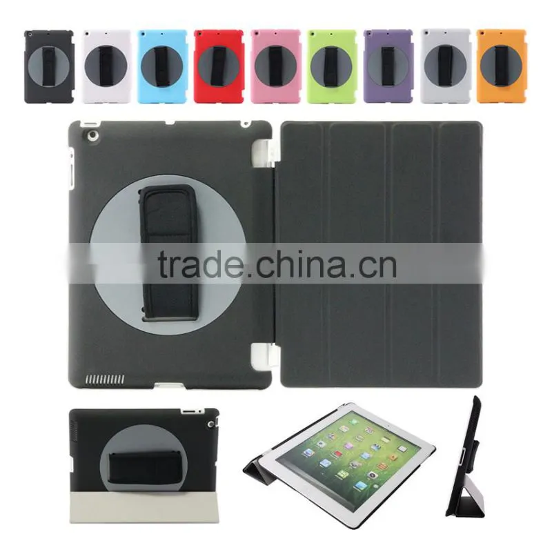 Special design rotating 360 degree handheld plastic case for iPad , for iPad smart case factory outlet
