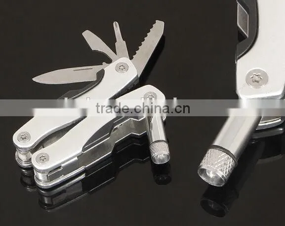 OEM Small folding Multifunctional pliers with LED flashlight