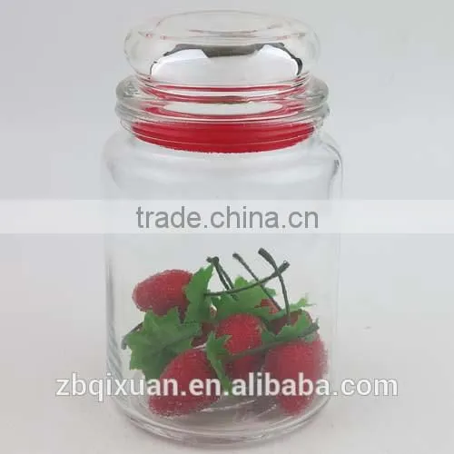 Round Clear Glass Candle Jar with Glass Lid