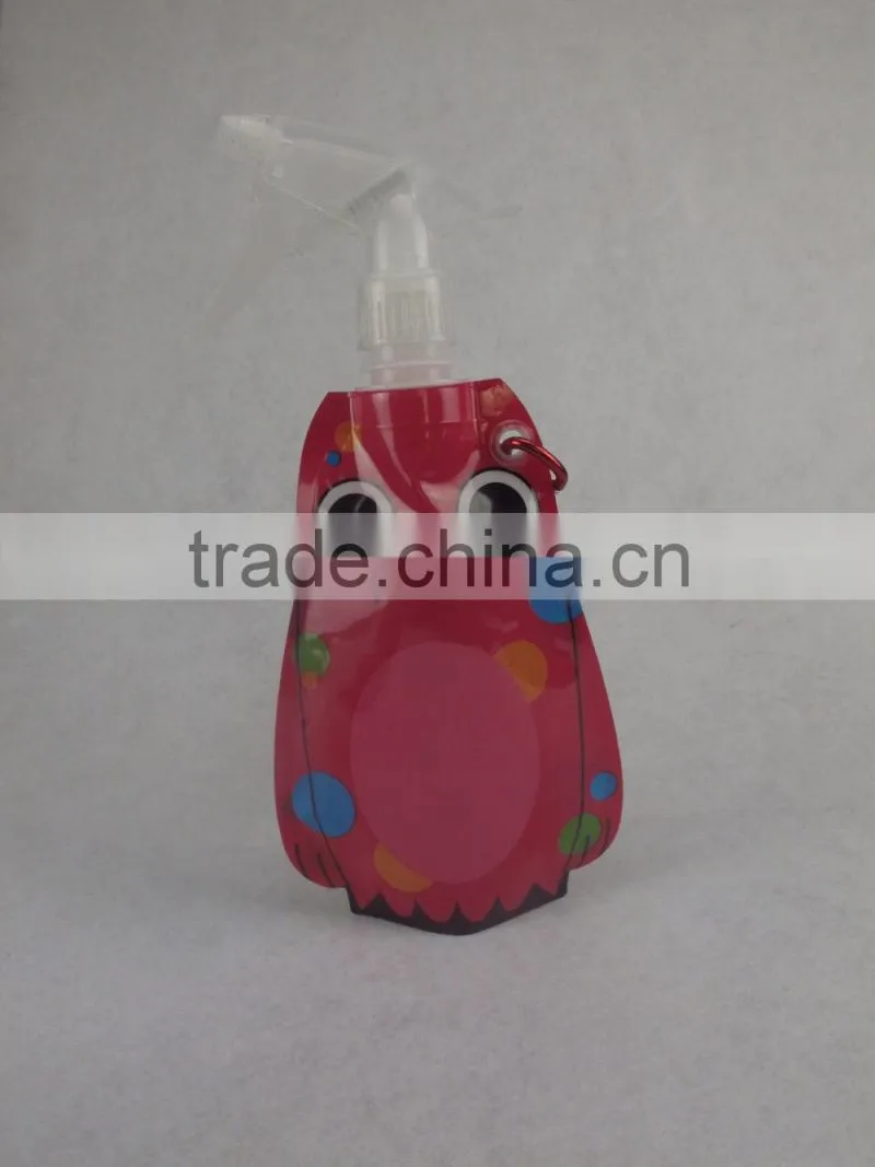 cartoon shape water bottle/ plastic foldable water bottle/BPA free water bottle
