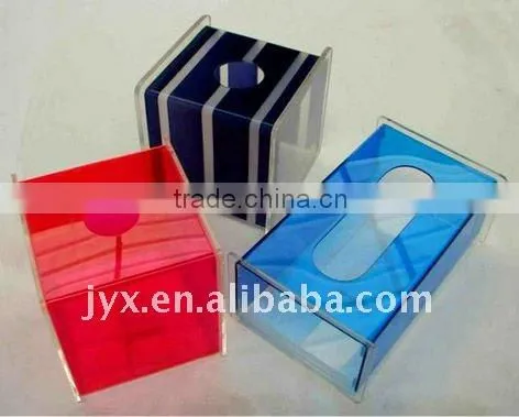Elegant design acrylic facial tissue box holder with flowers printed