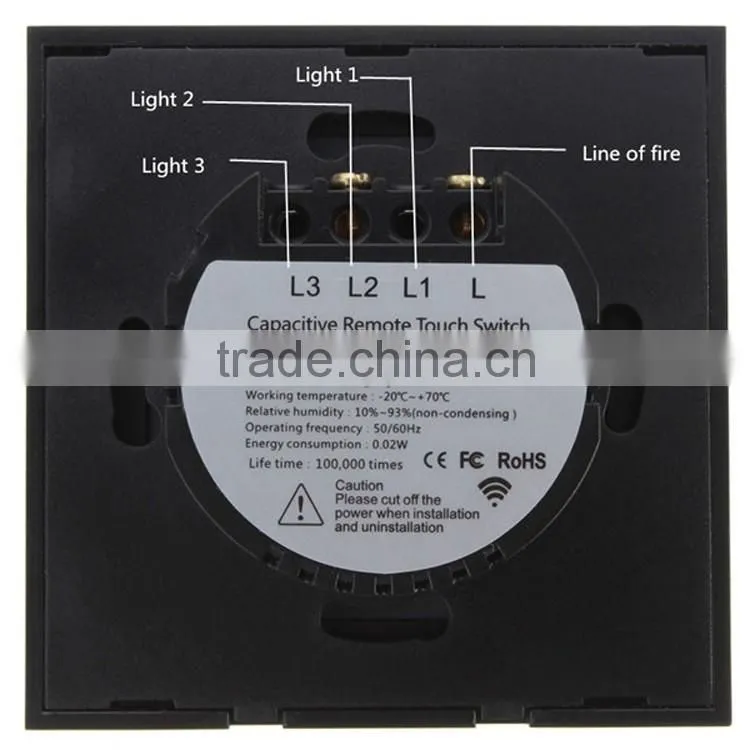 Digital Wireless Remote Control Glass Panel Touch Screen Wall Switch