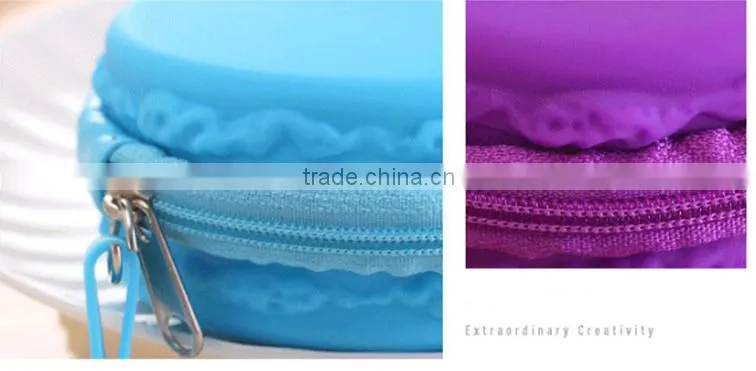 Wholesale durable silicone Macaron Jewelry box,Jewelry holder with handle,silicone coin bag