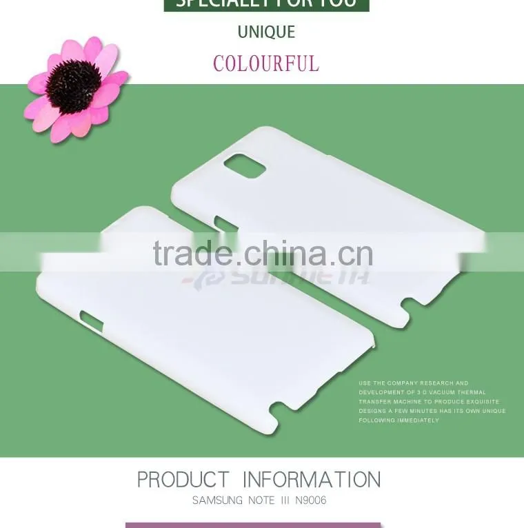 Plastic blank 2D 3D bulk phone cover sublimation case for samsung galaxy note 3 9006