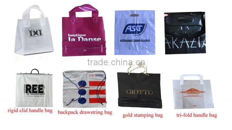 soft loop handle plasitc bag with square bottom