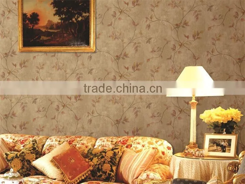 country style leaf pure paper wallpaper for home