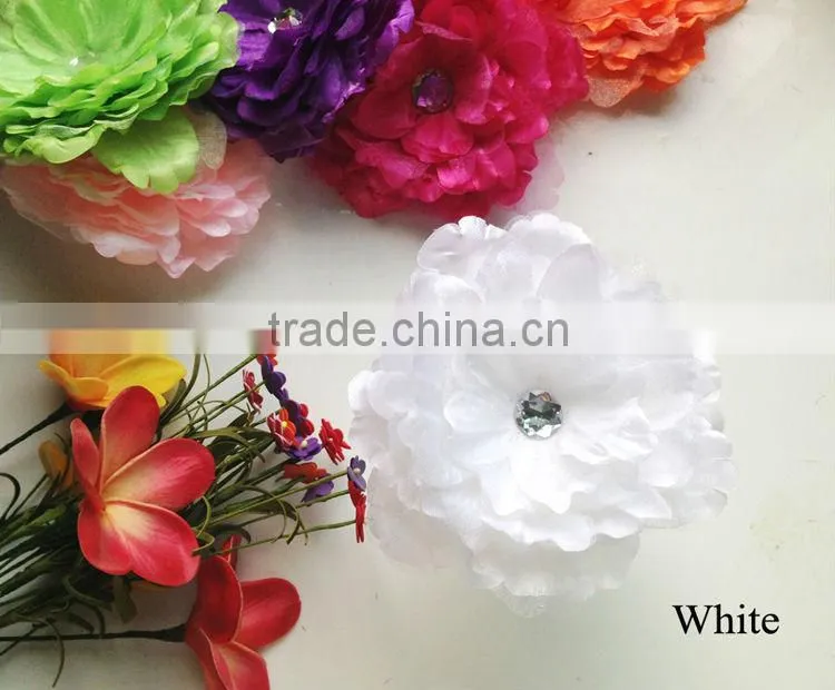 2014 Top Quality Bridal Hair Flower Artificial Elegant Gauze Peony Hair Flower Clip