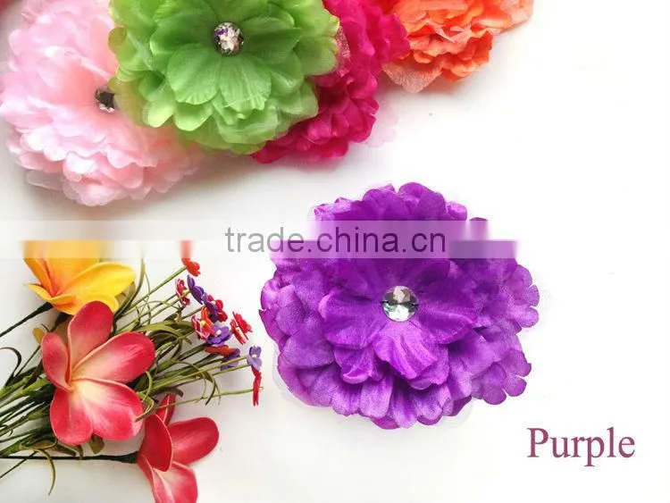 2014 Top Quality Bridal Hair Flower Artificial Elegant Gauze Peony Hair Flower Clip