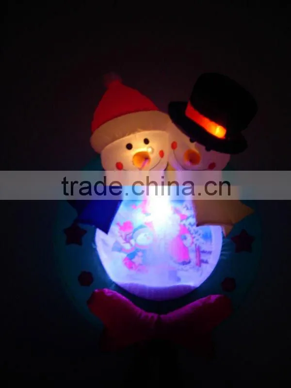 Inflatable Christmas snowman wreath with alternating light
