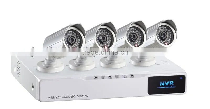 H.264 Bullet 720P Infrared 4CH POE NVR Kits