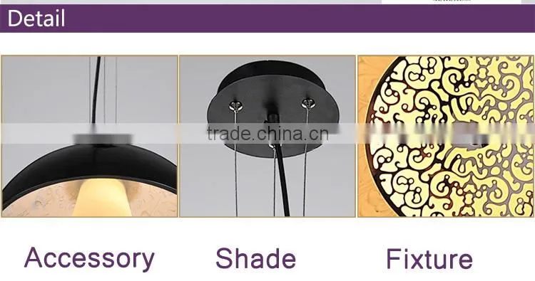 unique design big and small size metal single modern pendant lamp