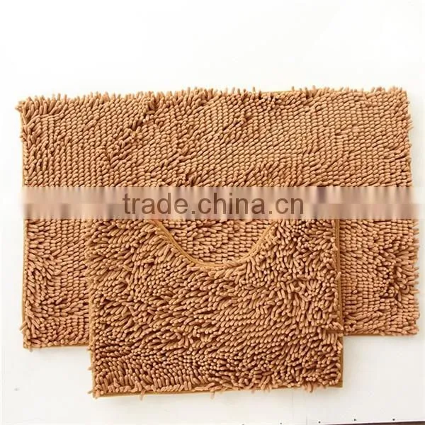 wholesale thin pvc back microfiber chenille bath mat
