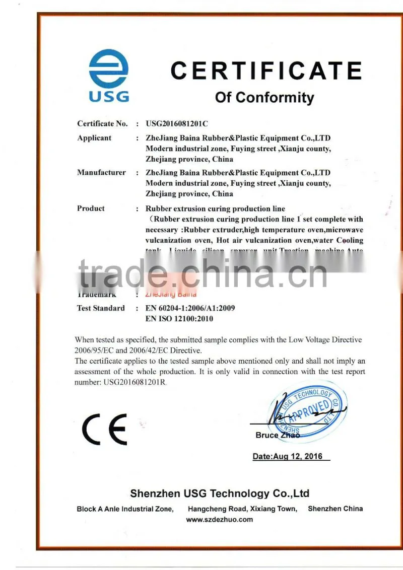 Rubber extrusion hot air/microwave/CV/continuous vulcanization/curing production line