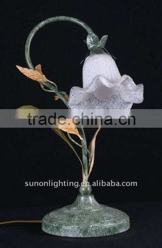 Traditional glass shade table lamp decorative lighting