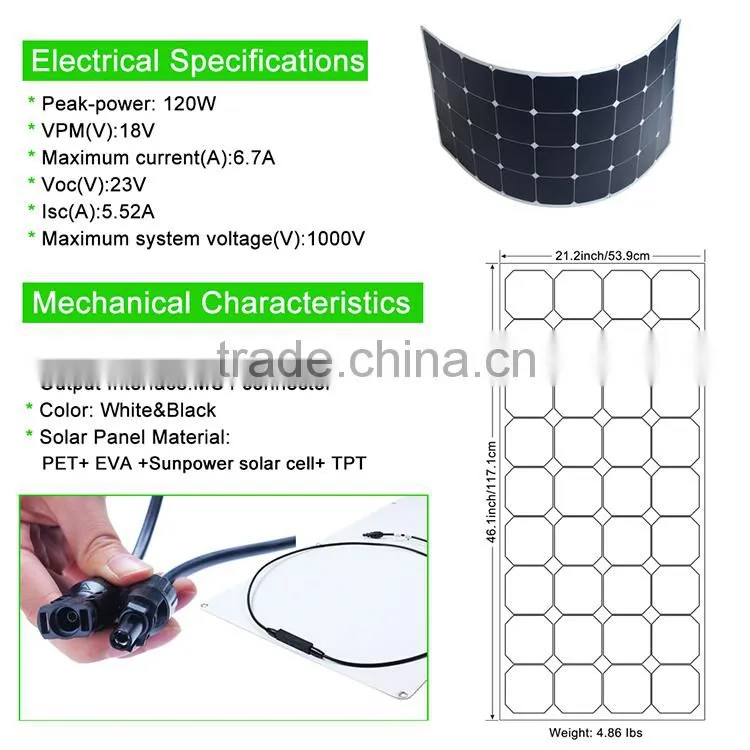 famous brand good Quality Custom Solar Panel,120w Machines To Manufacture Solar Panel