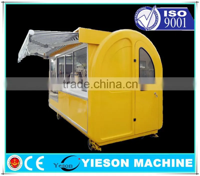 0.3 ton food cart trailer / hot dog cart churros food trailer with 12 months / 2.2 m length mobile food trailer