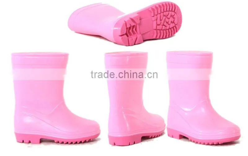 Wholesale clear pink cheap pvc kids rain boots