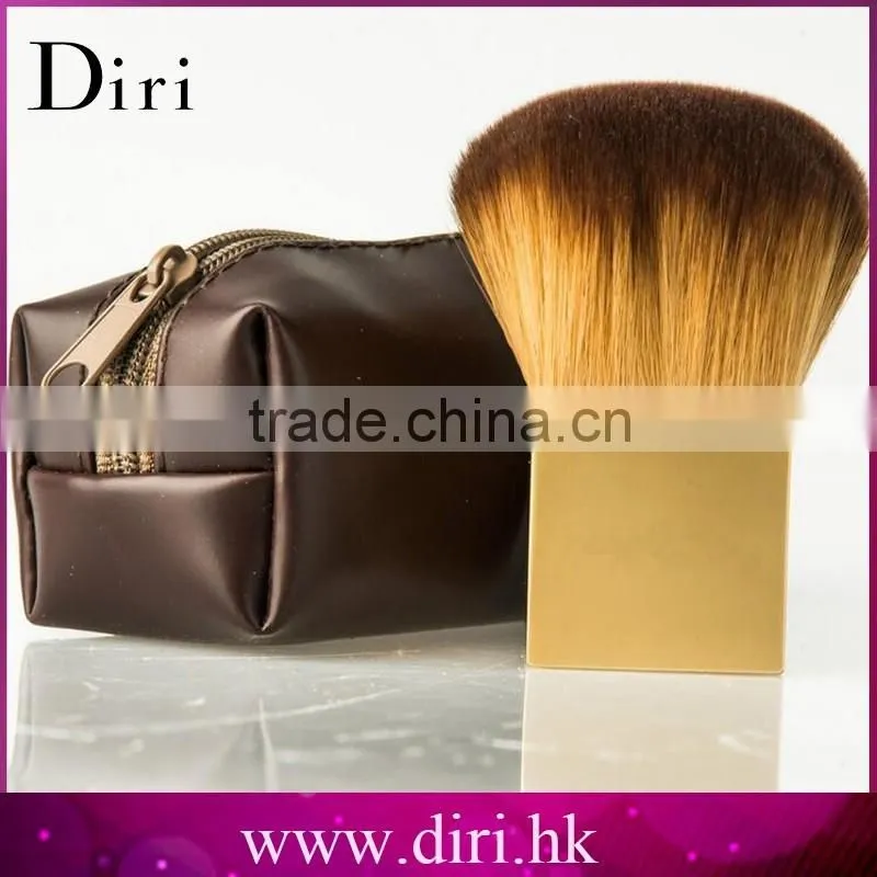 Golden Color Kabuki Brush Square Shape Handle Cosmetic Powder Brush