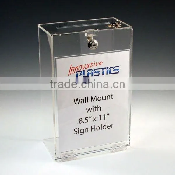 clear acrylic house shaped donation box
