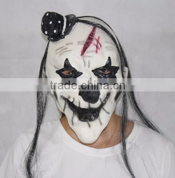 New Hallween Party Latex Mask Clown Mask Horror Black Nose with Hat
