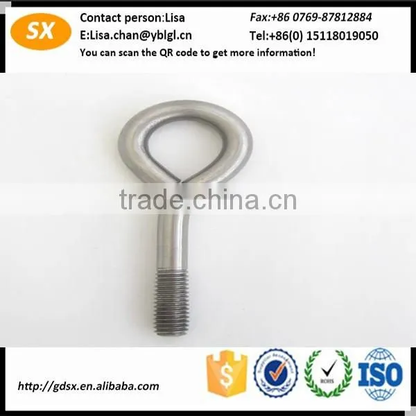 Dongguan fastener manufacturer decorative metal hooks/various screw hook/SS304 metal loop hook