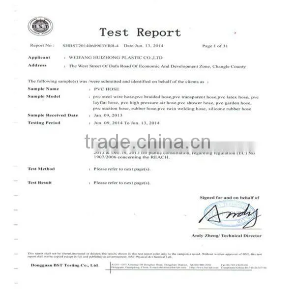 Top grade of pvc high pressure air hose