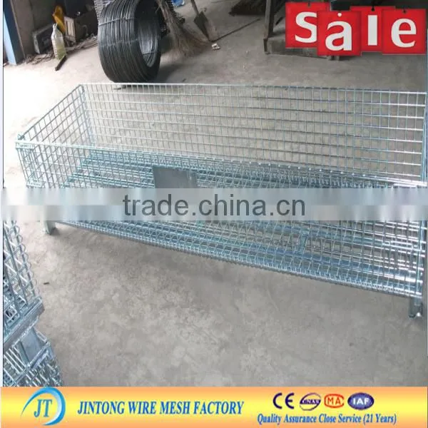heavy duty rigid collapsable wire mesh container/storage cage